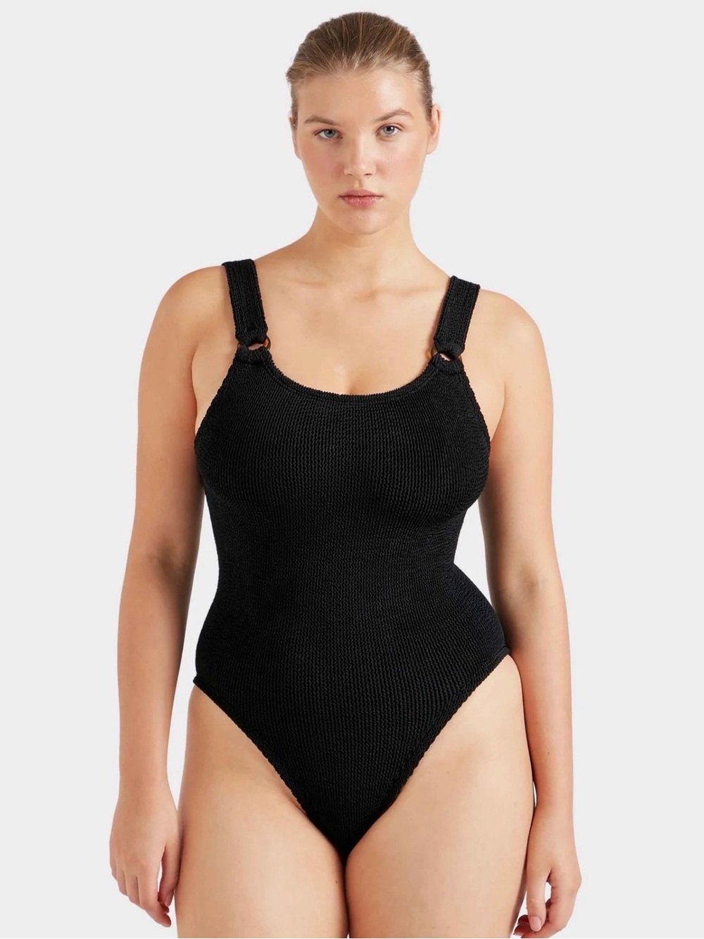Hunza G Black Textured One-Piece Swimsuit - Picture 2 of 5